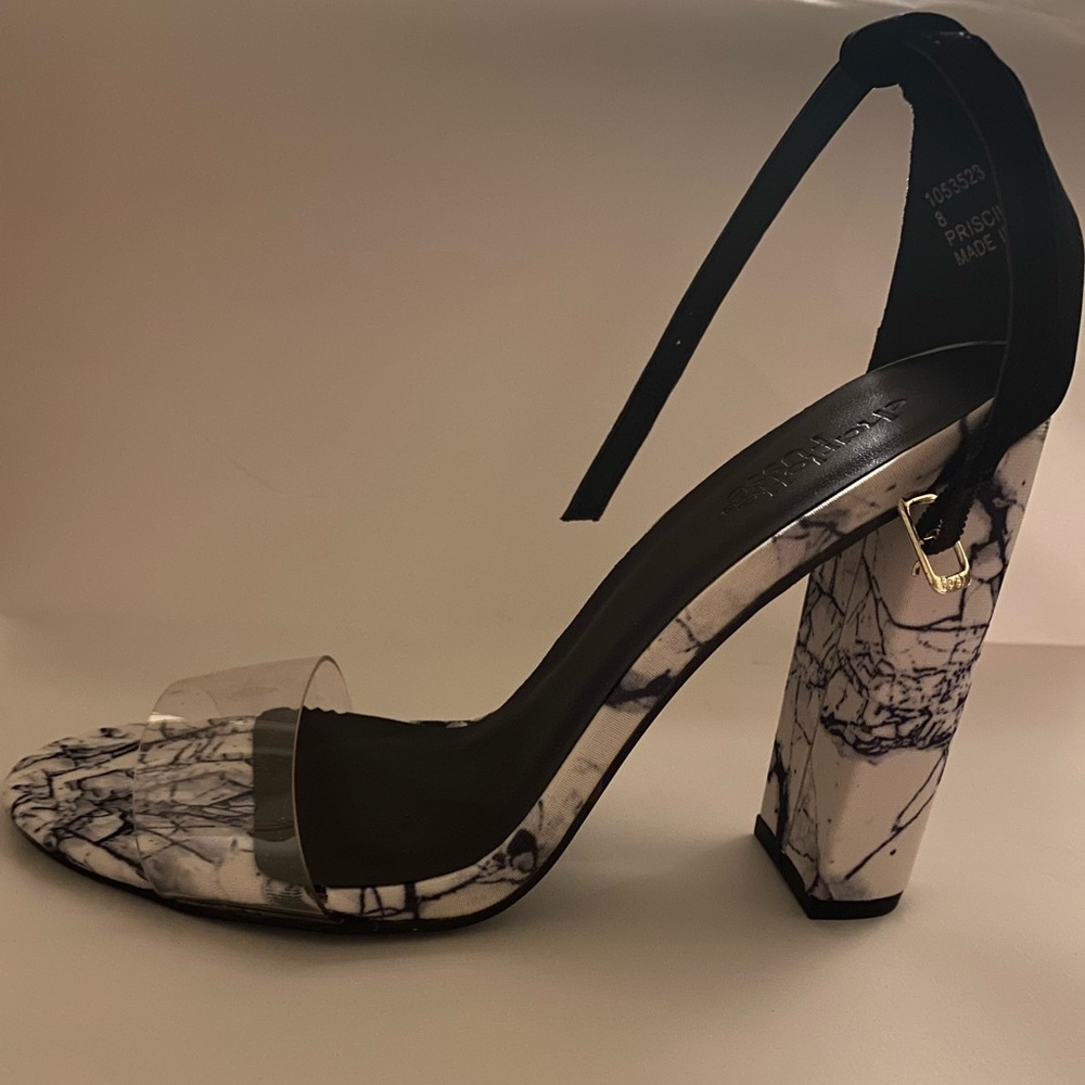 Black and White Marble  style sandals